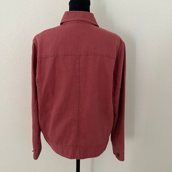 J.Jill Women Rust Color Linen Blend Button Front Denim Jacket Size MT - Picture 2 of 7